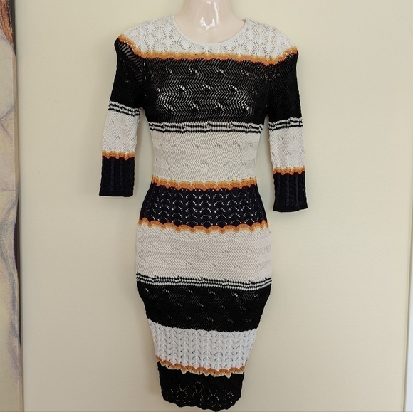 𝅺ronny KOBO crochet knit striped dress xs - Picture 2 of 13
